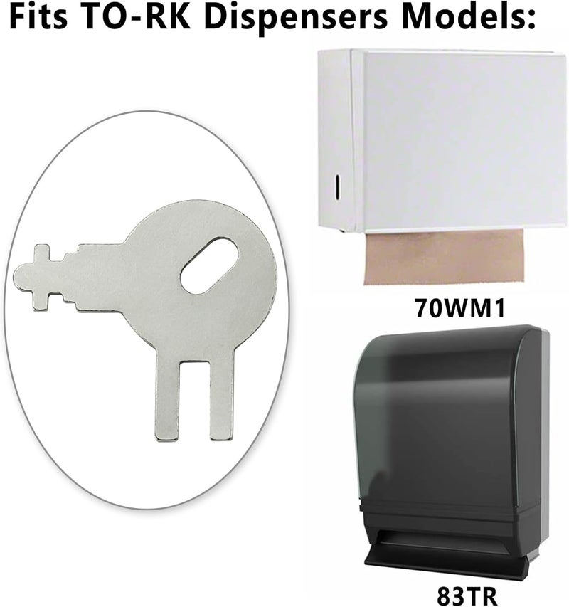 gradora 1PCS Dispenser Key Replacement for to-rk Paper Towel Dispensers 70WM1 83TR 87T Models Fits Von Dr-ehle Pal-mer Dispensers - Image 3